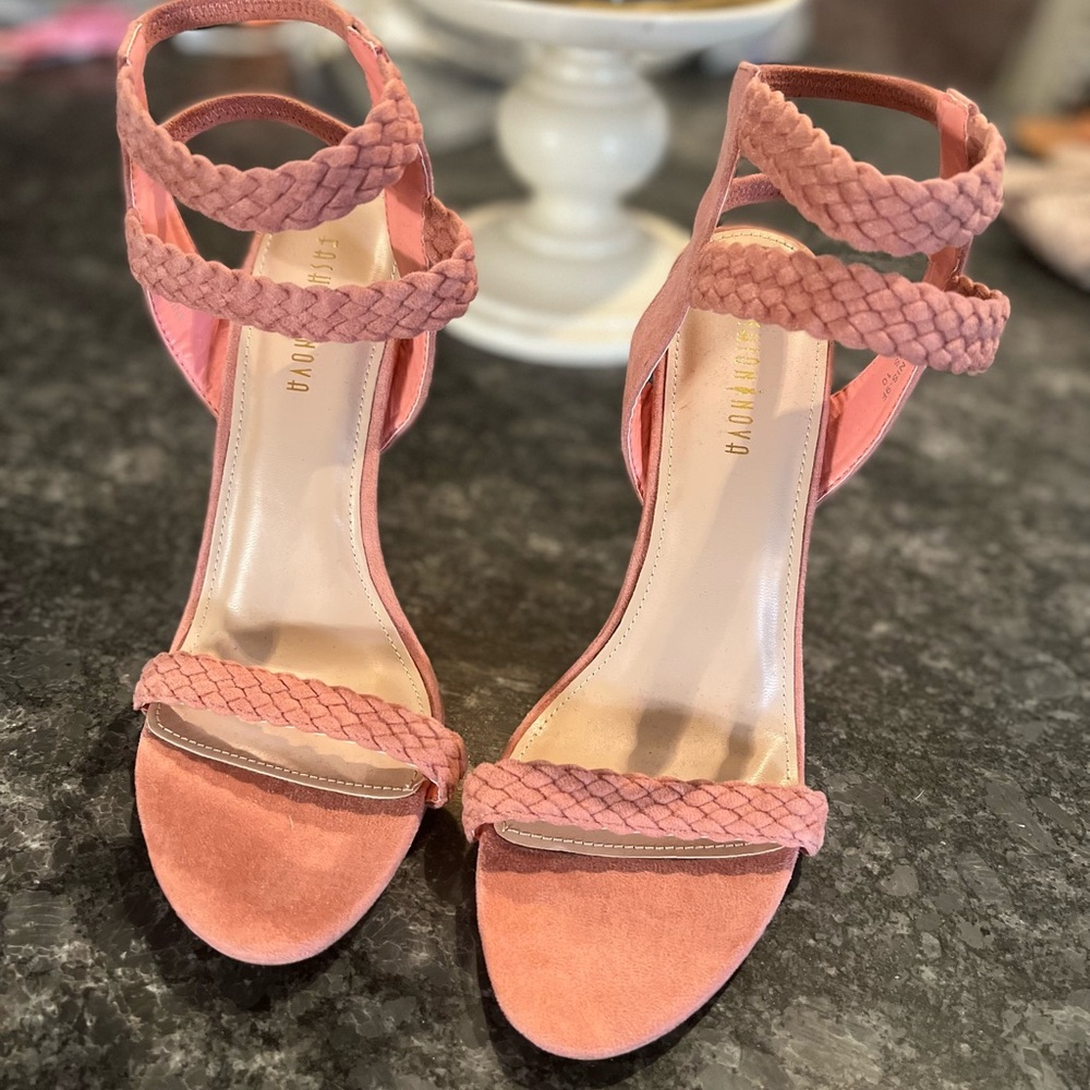 Fashion Nova Set Fire Heeled Sandal - Blush (NWOB) - Picture 8 of 15